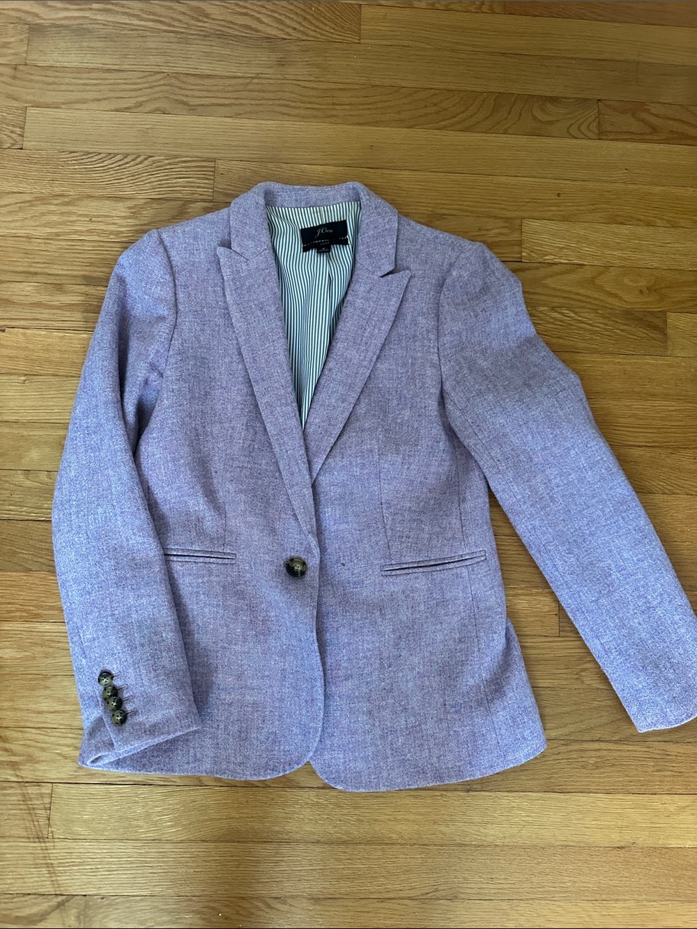 J. Crew Lavender Tweed Single-Button Blazer